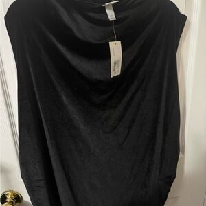 a new day Black Shimmery Drape Top